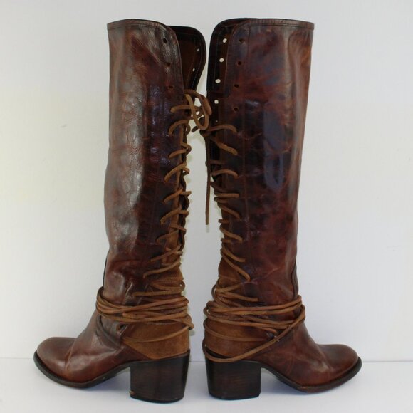 Freebird Steven Coal Brown Leather Tall High Boots (8 US) - Picture 1 of 13